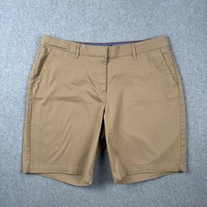 Nautica Jeans Shorts Womens 14 Beige Chino Stretch Twill Bermuda 9" Inseam NEW